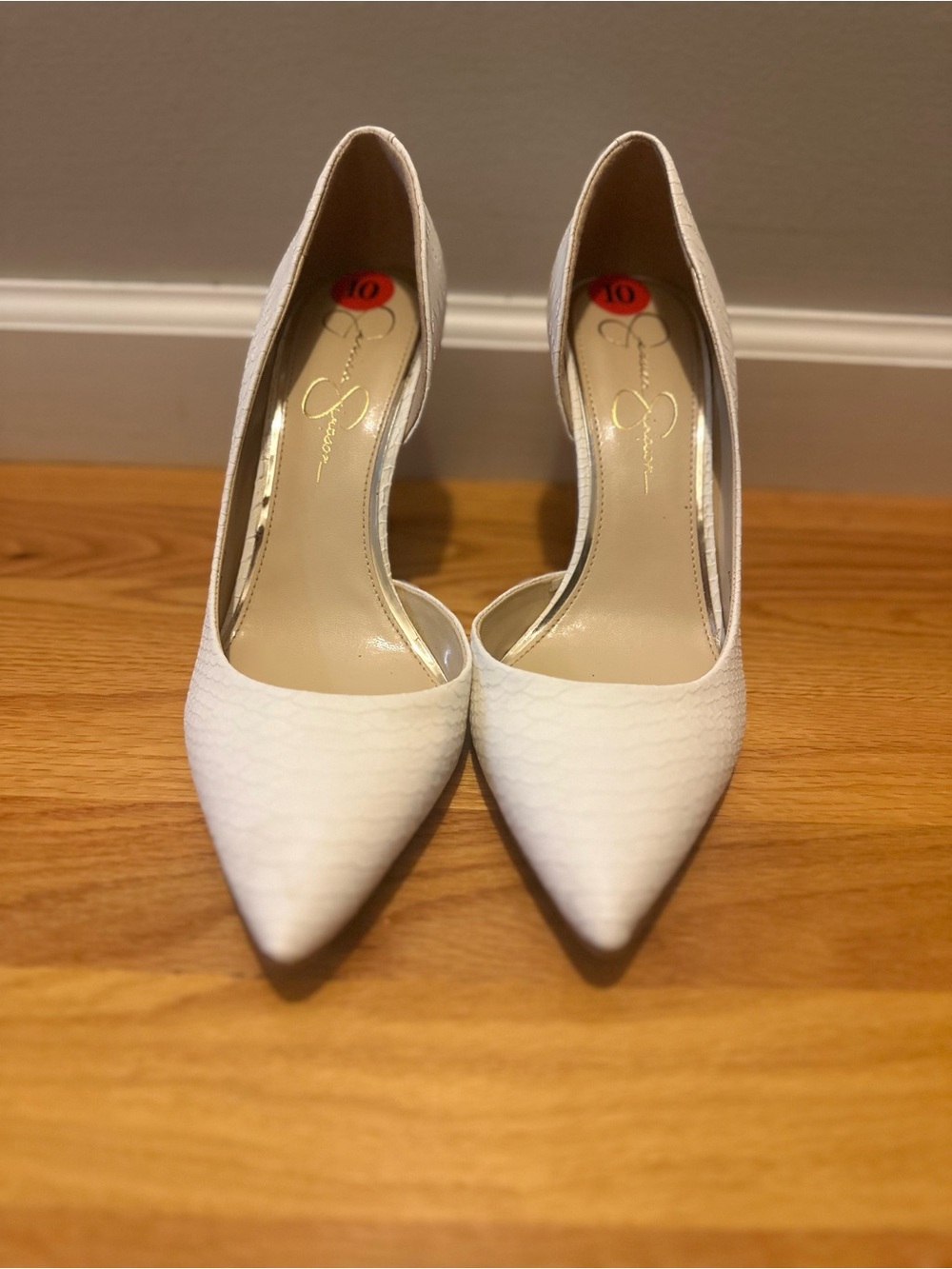 Jessica Simpson White Pointed Toe Stiletto Pumps